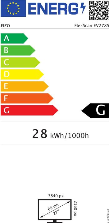 Energy Label Eizo Ev2785 (3840 x 2160 Pixels, 27")