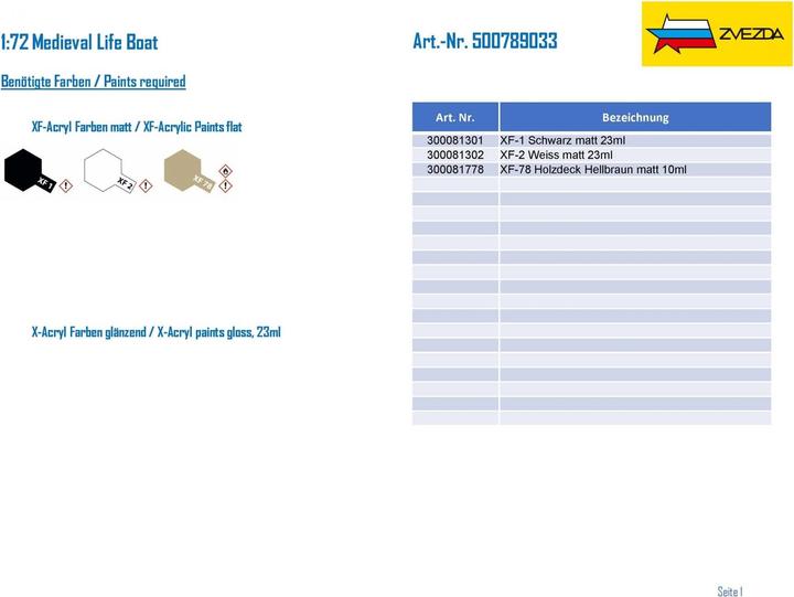 Produktbild Carson 1:72 Medieval Life Boat