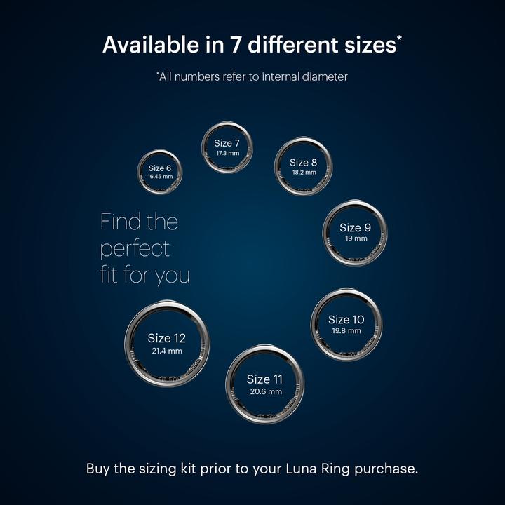 Actual product image Luna Ring Smart Ring (10, Stardust Silver)