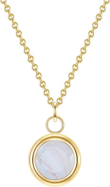 Glanzstücke München Damen Sterling Silber Streifenchalcedon gelbgold 40,0 cm Basiskette + 5,0 cm Verlängerun - 28719 (Sterling Silber, 40 - 45 cm)