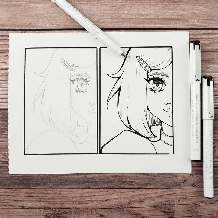 Immagine prodotto Ohuhu Penne da disegno Fineliner (Nero, Bianco, 8 x)