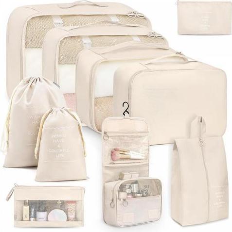 Geschenkidee Kofferorganizer 10-teilig beige