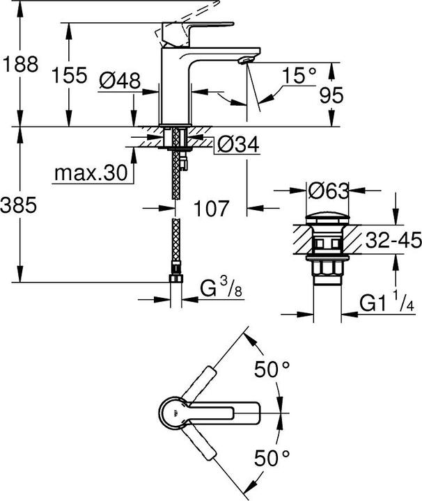 Produktbild Grohe Einhand-Waschtischbatterie LINEARE 1/2Zoll XS-Size supersteel