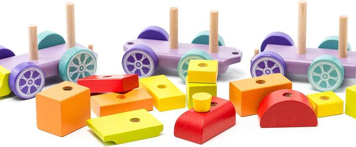 Actual product image Cubika Cabika wooden train "Rainbow Express