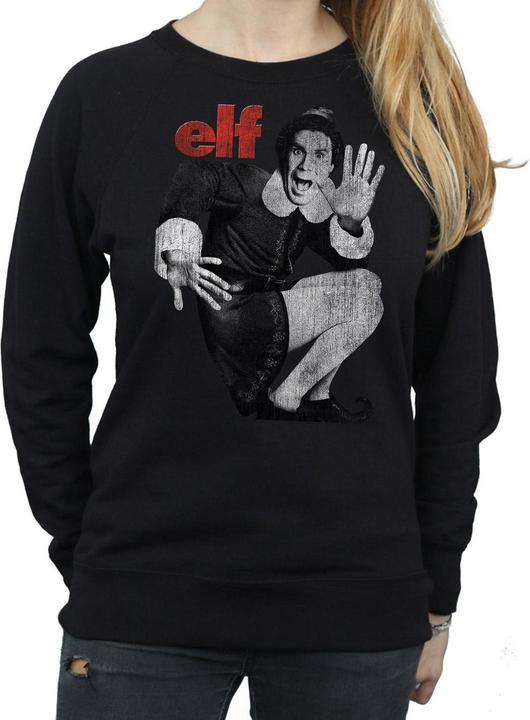 Actual product image Elf Womens/Ladies Mono Distressed Poster Sweatshirt (S)