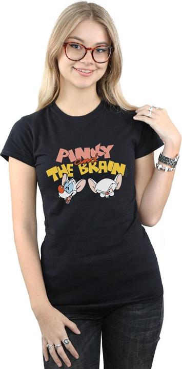 Actual product image Universal Textiles Womens/Ladies Pinky And The Brain Heads Cotton T-Shirt (M)