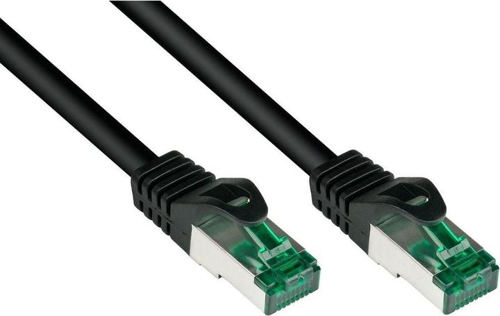 Produktbild Kabelmeister Patchkabel mit Rastnasenschutz, Outdoor (IP66), Cat.6A, S/FTP, PiMF, 500MHz, CU, schwarz, 100 m (S/FTP, CAT6a, 100 m)