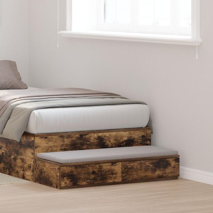 Actual product image VidaXL Bed bases in smoked oak 90x36.5x16.5 cm wood-based material