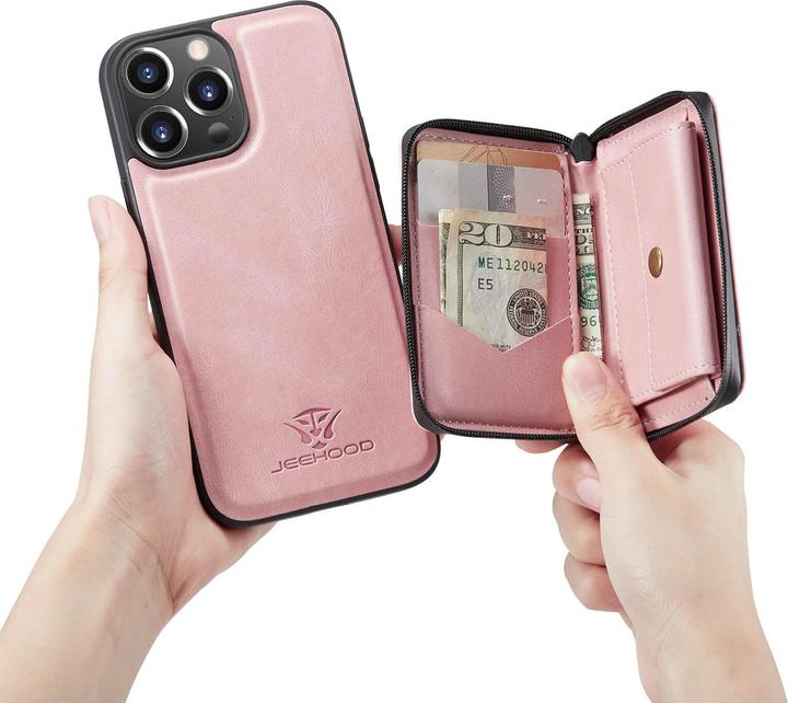Actual product image Cover-Discount iPhone 14 Pro Max - Case with Credit Cards Case pink (Apple iPhone 14 Pro Max)