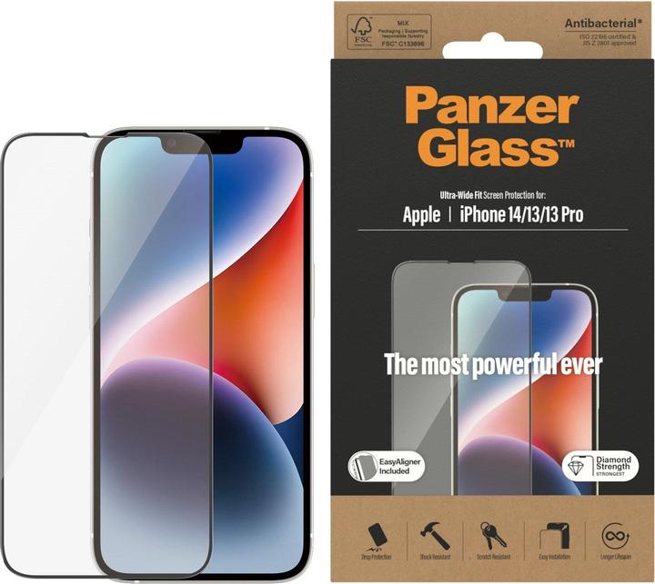 PanzerGlass Ultra-Wide Fit (1 Stück, Apple iPhone 13, Apple iPhone 14, Apple iPhone 13 Pro)