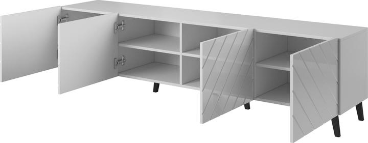 Produktbild Cama RTV-Schrank ABETO 200x42x52 weiss/weiss-glänzend (200 x 42 x 52 cm)