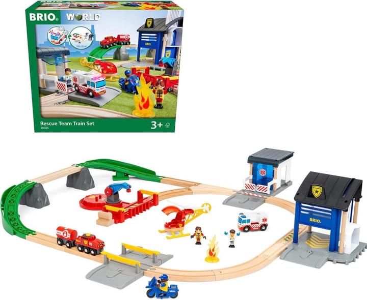 Actual product image Brio Police and Fire Brigade Set Deluxe