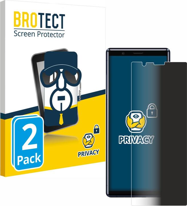 Productafbeelding BROTECT Anti-spionnetje privacyfolie Beschermfolie tegen blauw licht (2 Stuk, Sony Xperia 5)