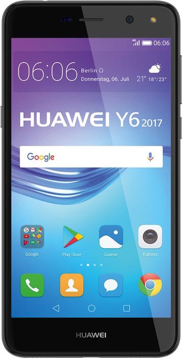 Huawei Y6 2017 (16 GB, Gray, 5", Hybrid Dual SIM, 13 Mpx, 4G)