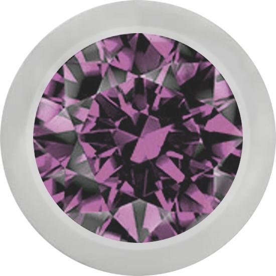 Image du produit Star Piercing Micro boule argentée avec cristal violet clair (Acier chirurgical 316L)