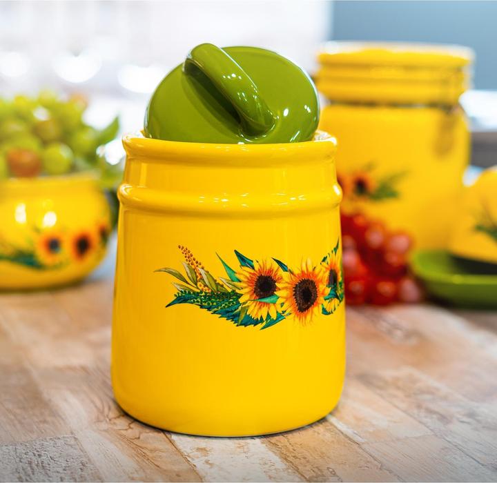 Produktbild neuetischkultur Lebensmitteldose im Landhausstil 11 x 16 cm Sonnenblumen (1 l)