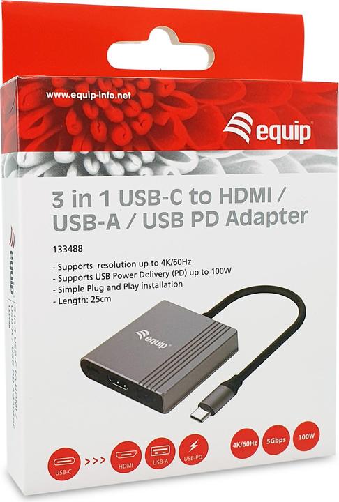 Actual product image equip USB-C Hub (USB-C, 3 Ports)
