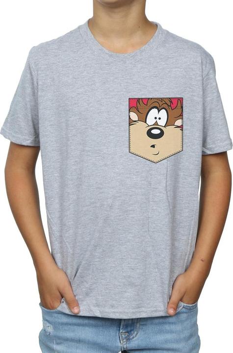 Image du produit Looney Tunes - T-shirt TASMANIAN DEVIL FACE FAUX POCKET - Garçon (152, 158)