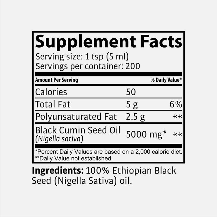 Nutritional values and ingredients Tasnim Schwarzkümmelöl (1 Piece, Oil)
