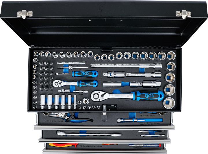 Produktbild BGS Elektriker-Metall-Werkzeugkoffer 3 Schubladen mit 147 Werkzeugen