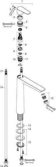 Produktbild hansgrohe Talis E Stand-Waschtischarmatur Chrom (71717000)