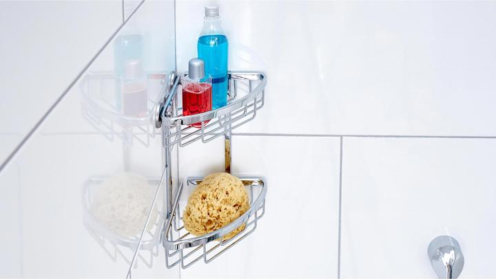 Actual product image tesa ALUXX shower tray incl. adhesive solution without drilling (18 x 18 x 26.5 cm)