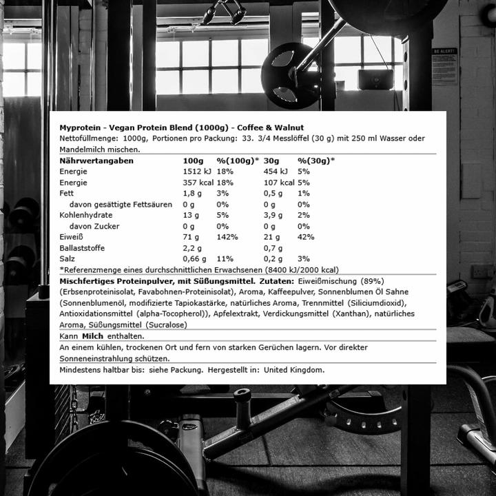Produktbild MyProtein Vegan Protein Blend (Kaffee, Walnuss, Schokolade, Coffee-Walnut, 1 Stk., 1000 g)