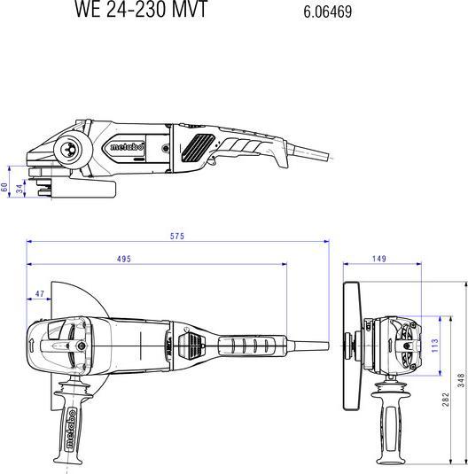Produktbild Metabo Winkelschleifer WE 24-230 MVT Kunststoffkoffer (230 mm)