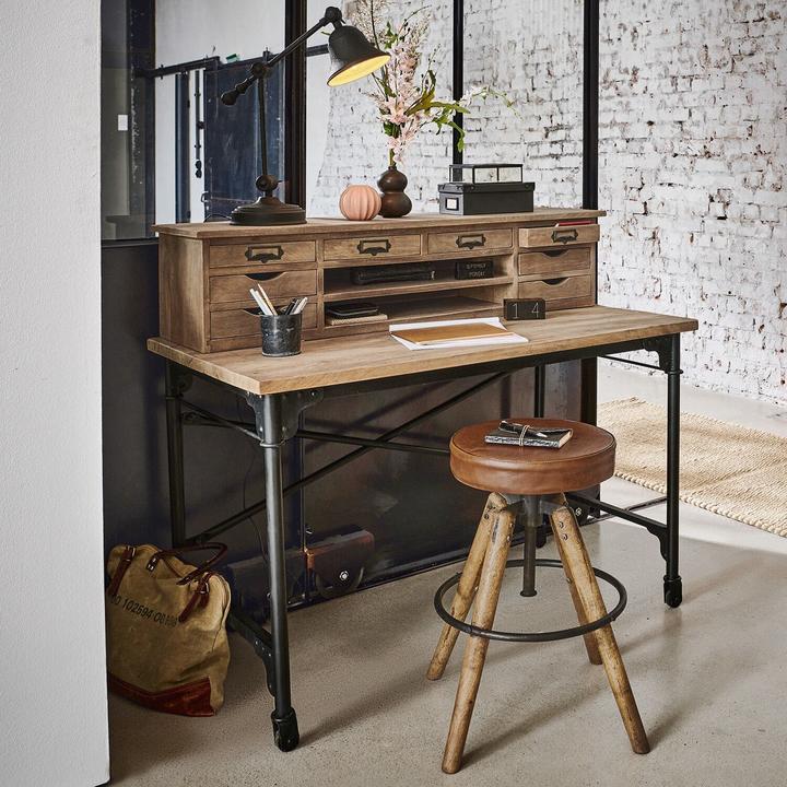 Image du produit Loberon Bureau Leognan brun/noir (117 x 65 x 103 cm)
