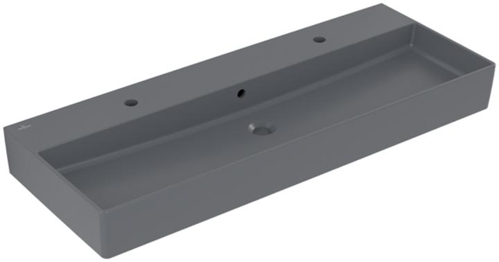 Actual product image Villeroy & Boch V&B washbasin 2.0 MEMENTO 1200x470mm w ÜL f 2x 1-L arm graphite C+ (470 mm, 1200 mm)