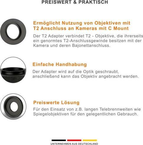 Actual product image Walimex pro T2 adapter to C-mount