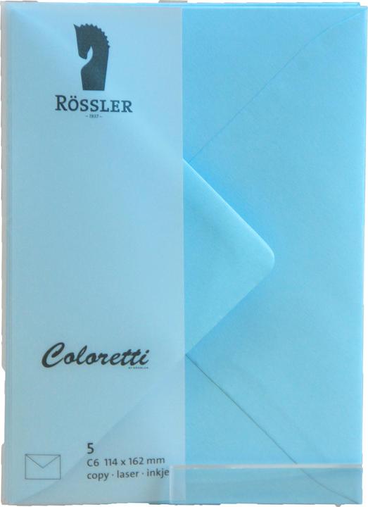 Image du produit Magni 220705517 - Coloretti Enveloppes, 80 g/m², DIN C6, bleu ciel, 5 pièces (C6, 5 x)