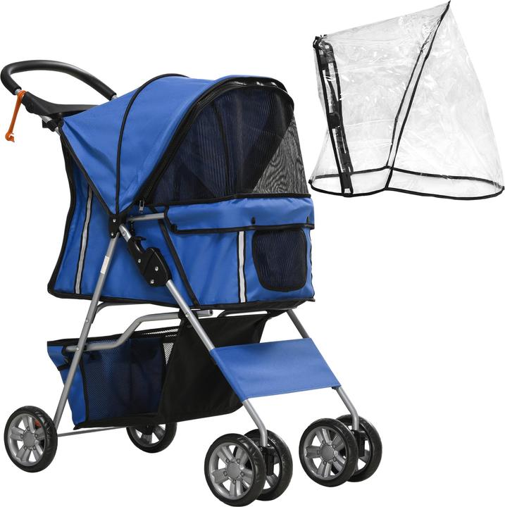 Image du produit PawHut Poussette pour chien avec housse de pluie (Chien, Pliable)
