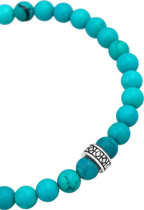 Actual product image Kuzzoi Mens Pearl Bracelet Howlite Turquoise 925 Silver (19 cm, 925 sterling silver, Plastic, Howlite)