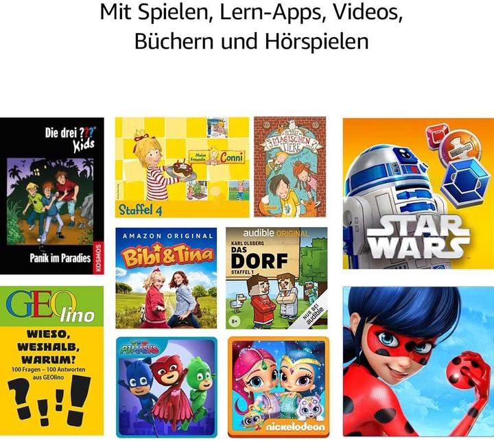 Immagine prodotto Amazon Fire 7 Kids Edition - 17,8 cm (7 pollici) - 1024 x 600 pixel - 16 GB - 1 GB - 1,3 G (7", 16 GB, Viola)