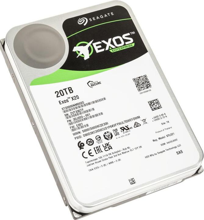 Actual product image Seagate Exos X20 SAS (20 TB, 3.5", CMR)