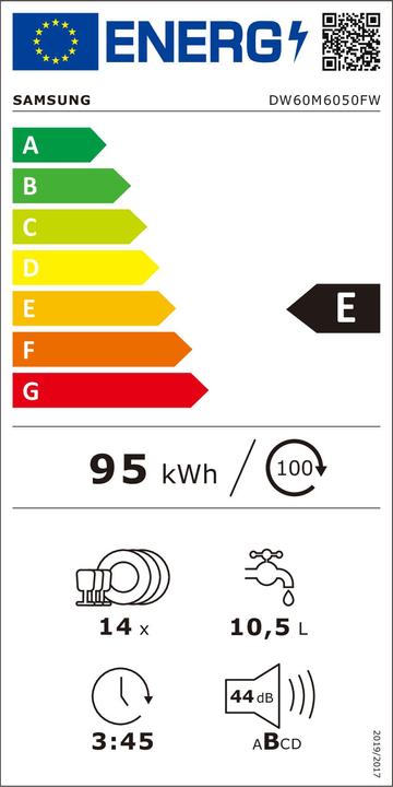 Label énergétique Samsung DW60M6050FW/EC