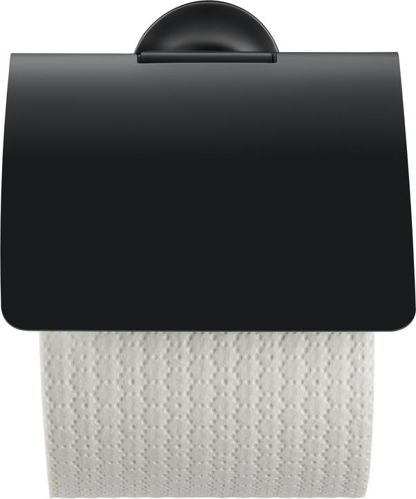 Actual product image Duravit Paper roll holder STARCK T with lid black matt