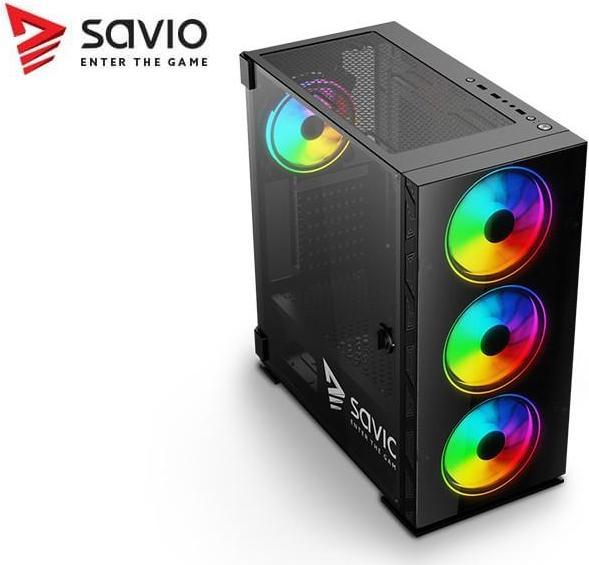 Immagine prodotto Savio Custodia per PC Prime X1 ARGB Glass Nero (ATX, mATX, Mini-ITX)