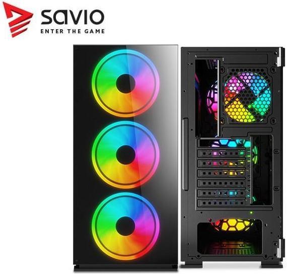 Immagine prodotto Savio Custodia per PC Prime X1 ARGB Glass Nero (ATX, mATX, Mini-ITX)