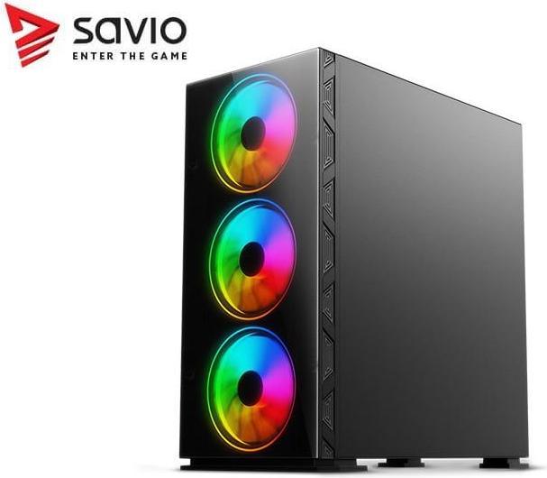 Immagine prodotto Savio Custodia per PC Prime X1 ARGB Glass Nero (ATX, mATX, Mini-ITX)