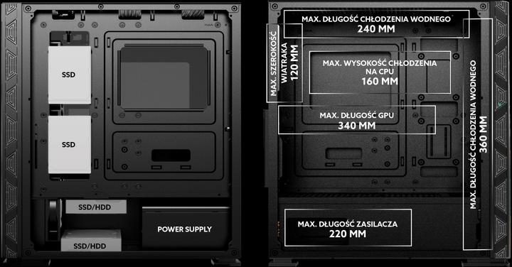 Immagine prodotto Savio Custodia per PC Prime X1 ARGB Glass Nero (ATX, mATX, Mini-ITX)