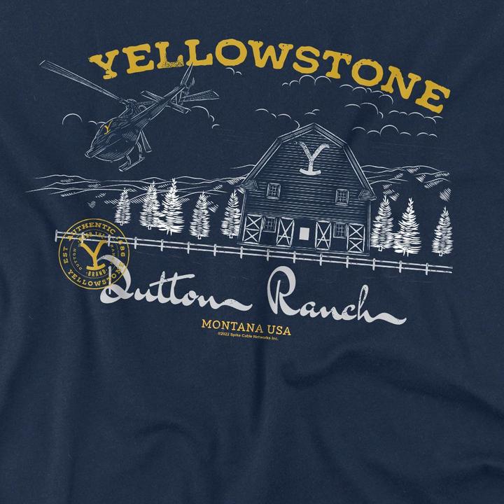 Actual product image Yellowstone Mens Dutton Ranch Helicopter T-Shirt (L)