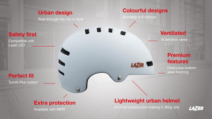 Image du produit Lazer Sport LAZER Casque unisexe City Armor 2.0 cyan (55 - 59 cm)