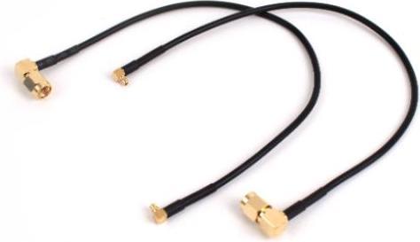 Actual product image Varia 2x Pigtail SMA Male to MMCX Male Right Angle, 25 cm