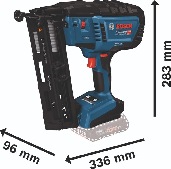 Actual product image Bosch Professional Cordless wood nailer GNH 18V-64-2 M, L-BOXX 238