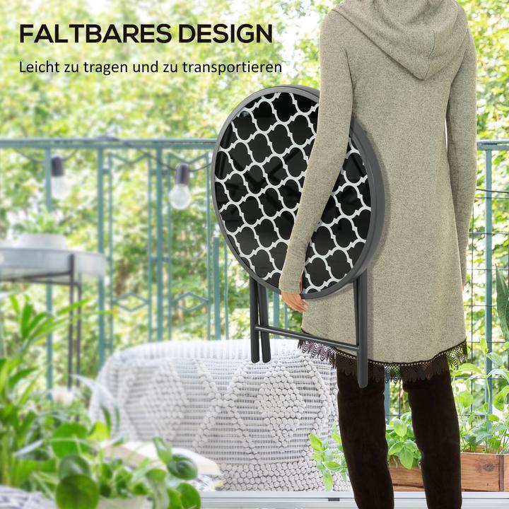 Actual product image Outsunny Round side table with folding function