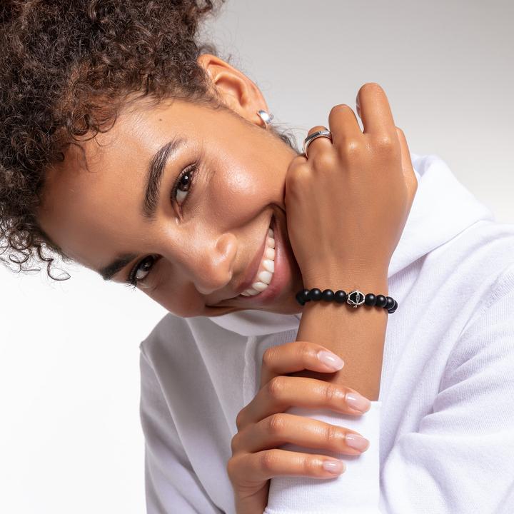 Produktbild Thomas Sabo Armband Kreuz schwarz (19.50 cm, Silber 925)