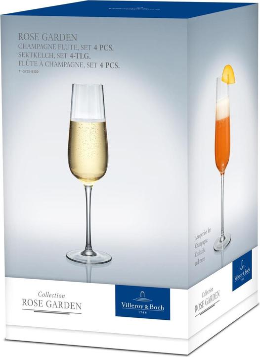 Produktbild Villeroy & Boch Sektkelch, Set 4tlg. Rose Garden (12 cl, 4 Gläser, Sektgläser)