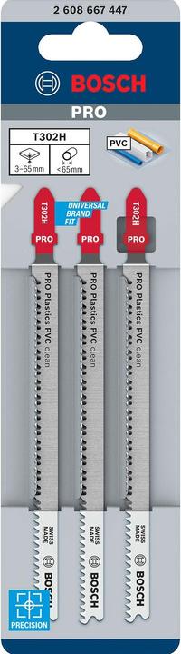 Immagine prodotto Bosch Professional Zubehör PRO Plastics PVC clean T302H Lama per seghetto alternativo, 132 mm, 3 pezzi.